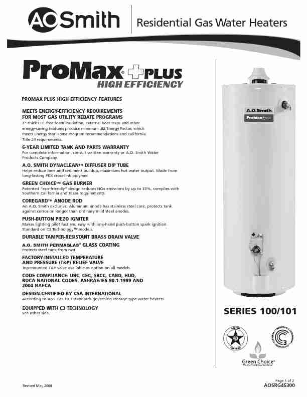 A O  Smith Water Heater AOSRG45300-page_pdf